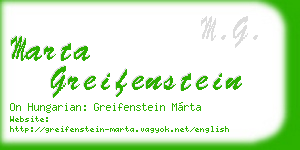 marta greifenstein business card