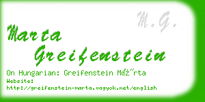 marta greifenstein business card